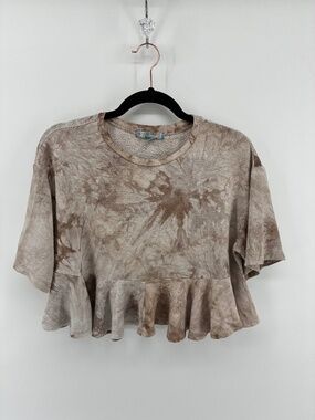 MASSIVE $10 SALE Good Luck Tie Dye Stretchy Peplum Crop Top